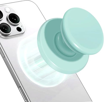 for MagSafe Phone Grip,Soft Silicone Magnetic Collapsible Cell Phone Finger Grip for iPhone 17/16/15/14/13,12 and Smartphones Tablets - Cyan - color: Cyan