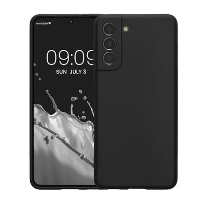 kwmobile Case Compatible with Samsung Galaxy S21 Case - Protective Slim TPU Phone Cover - Soft Matte Finish - Black - color: black, size: Galaxy S21
