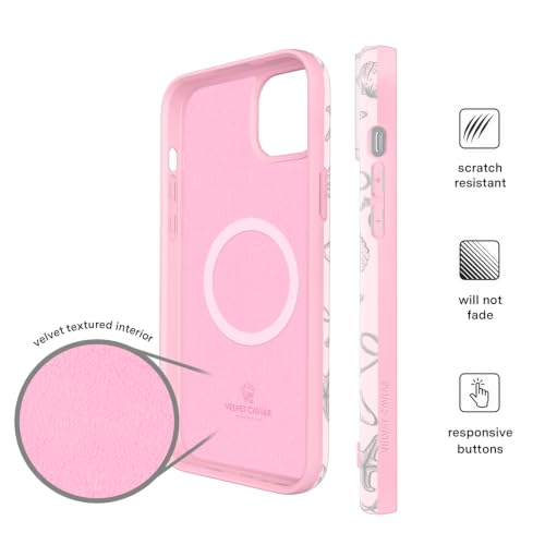 VELVET CAVIAR for iPhone 15 Case - Compatible with MagSafe - 10ft Drop Tested - Protective Summer Cases - Pink Coastal Seashells - color: Pink Coastal Seashells, size: 15