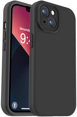 Vooii Compatible with iPhone 13 Case, Liquid Silicone Upgrade [Camera Protection] [Soft Anti-Scratch Microfiber Lining] Shockproof Phone Case for iPhone 13 6.1 inch - Black - color: Black, size: iPhone 13