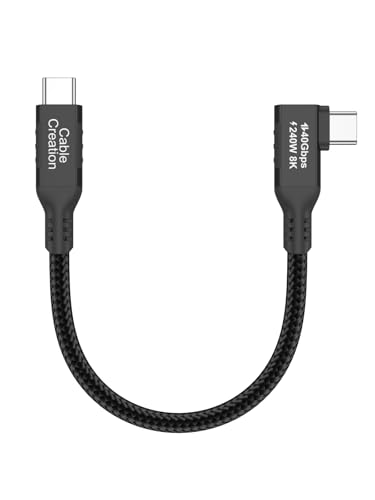 Angle USB 4 Cable,USB C to C for SSD,MacBook Pro, iPhone17,Dock,Auto 0.5ft - color: 40G, size: 0.5FT-Angled