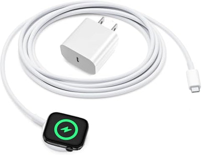EGK 6.6FT USB-C Magnetic Charger for Apple Watch with 20W Power Adapter