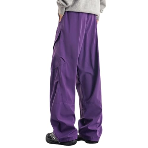 Men Cargo Pants Ripstop Heavy Duty Tactical Water Resistant Deep Pockets Job Site Utility BDU Tactical Pants for Men - color: A Purple, size: Medium