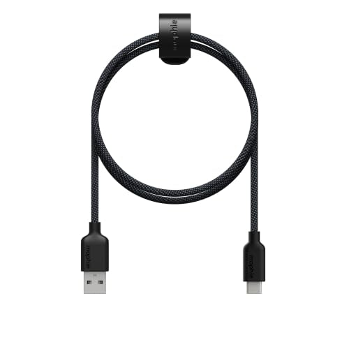 mophie Charge Stream USB-A to USB-C Cable 3ft - Flexible Silicone - size: 3 feet, style: USB-A to USB-C Black