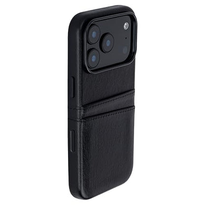 Dockem Card Case for iPhone 17 Pro with Magnetic Mounting Plate, Camera Control Button, Wallet with 2 Holder Slots: M2 Exec Premium Synthetic Leather (Black) - color: Black, size: 17 Pro