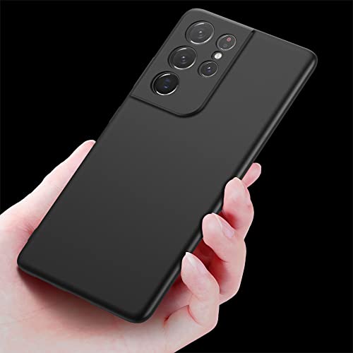 X-level for Samsung Galaxy S21 Ultra Case Slim Fit Soft TPU Super Ultra-Thin [Guardian Series] Phone Back Cover Light Protective Matte Finish Coating Cases for Galaxy S21 Ultra,Black - color: Black(Camera Updated)