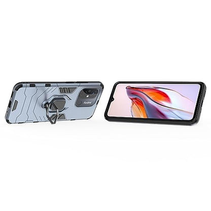 Max Power Digital Magnet Case for Xiaomi Redmi 12c Shockproof Hard Phone Cover with Grip, Metal Ring Kickstand Bumper Shell [Compatible with Magnetic Car Mount] (Navy) - color: Navy, size: Xiaomi Redmi 12c
