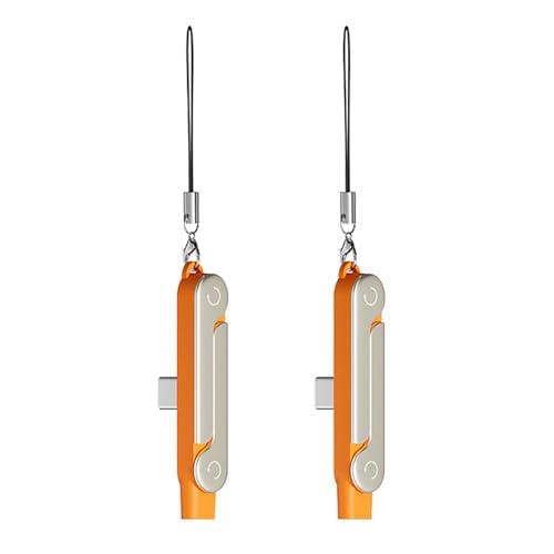 USB c Cable Right Angle,Foldable Bracket Data Cable，for iPhone 17 Series, Samsung Galaxy S25 S24 Ultra etc (Orange, 2 Pack Bracket Adapter) - style: Orange, 2 Pack Bracket Adapter