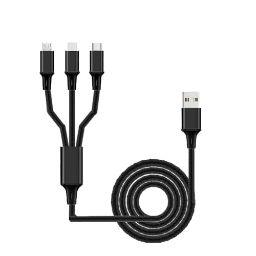 Multi Charging Cable, 3 in 1 USB Cable, Black - color: Black