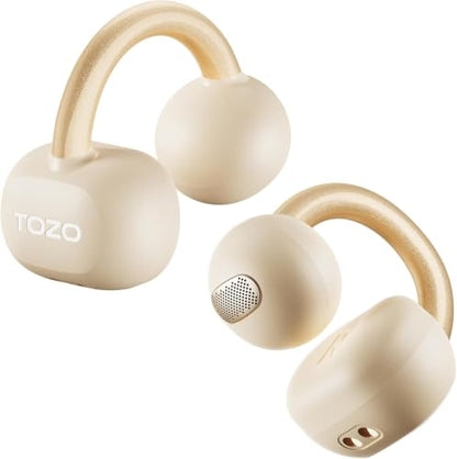 TOZO OpenEarRing Open Ear Earbuds 40H Bluetooth 5.4 Lightweight Comfort - color: Yellow