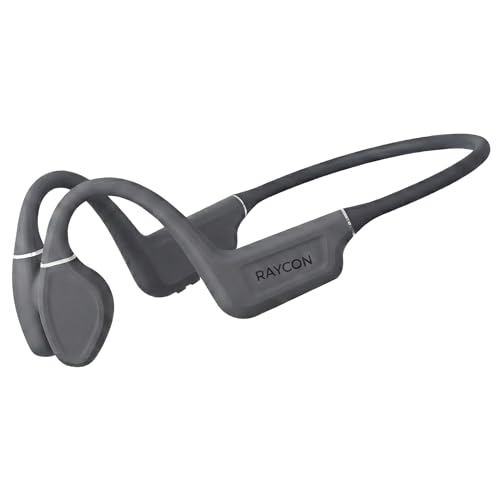 Raycon Bone Conduction Headphones - Open Ear Running Headphones & Bluetooth Earbuds, Sweat & Water-Resistant with Mic (Gray) - color: Gray