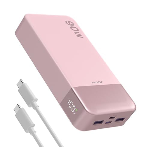 JUOVI Laptop Power Bank 90W 20000mAh Portable Charger - color: Pink
