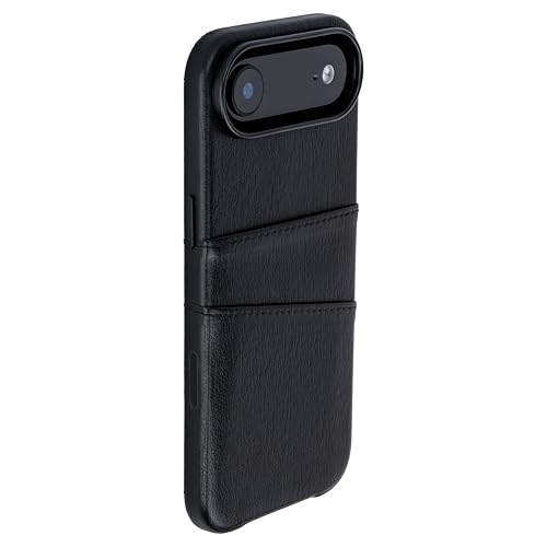 Dockem Card Case for iPhone 17 Air with Magnetic Mounting Plate, Camera Control Button, Wallet with 2 Holder Slots: M2 Exec Premium Synthetic Leather (Black) - color: Black, size: 17 Air