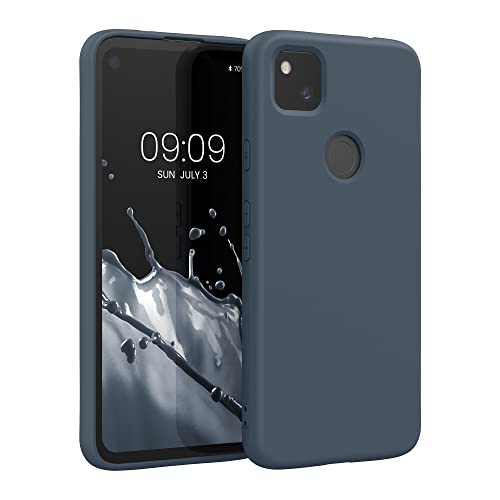 kwmobile Case Compatible with Google Pixel 4a Case - Slim Protective TPU Silicone Phone Cover - Dark Slate - color: Dark Slate
