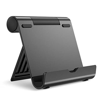 JETech Foldable Tablet Stand for 4-11" Tablets and Phones, Black - color: Black