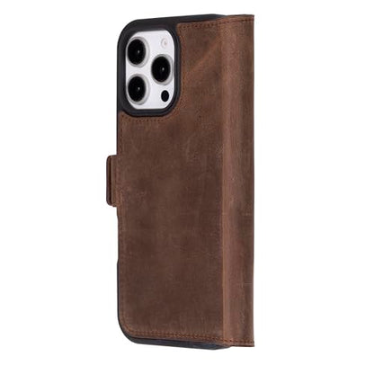 Bayelon Leather Wallet Case for iPhone 16 Pro Max 6.9", Flip Cover Card Holder, iPhone 16 Pro Max Wallet Case, Kickstand Folio Case, MagSafe Compatible Flip Cover, RFID Blocking (Coffee Brown) - color: Dark Brown, size: iPhone 16 Pro Max
