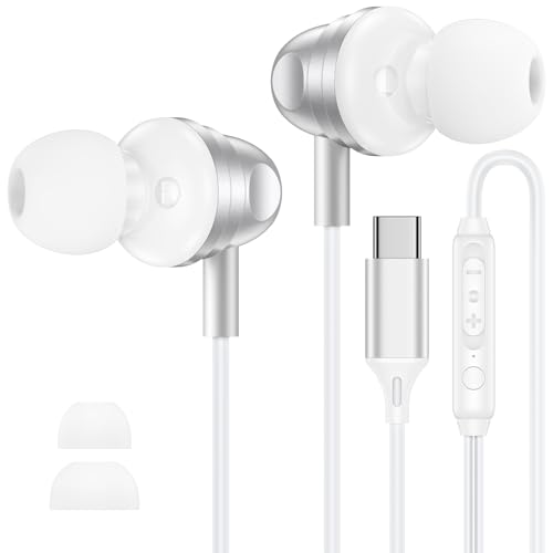 Wired Earbuds USB C in Ear Headphones for iPhone 17 Pro Max 17e 17Pro 17 16 - color: White