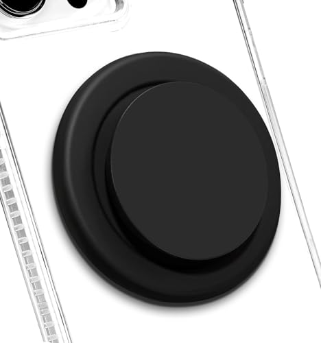 Magnetic Expandable Collapsible Phone Grip Holder, Minimalist Black Universal Cell Phone Stand, Portable Smartphone Accessory