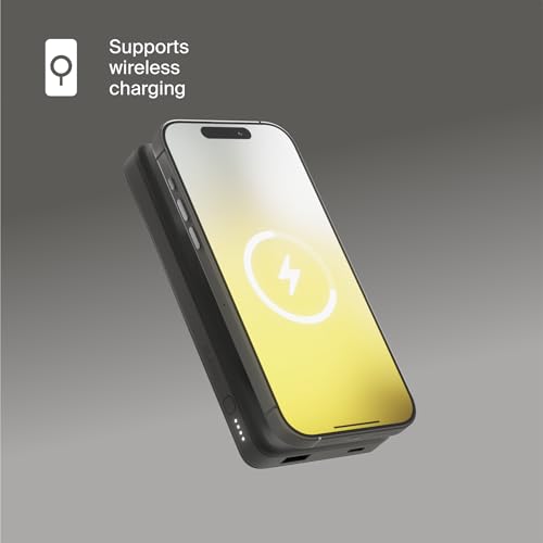 Clemm Magnetic Wireless Power Bank 10000mAh, MagSafe Compatible Portable Charger for iPhone, Samsung & iPad, USB-C & USB-A, Quick Charge & Power Delivery, Up to 3 Charges, Graphite - color: Graphite