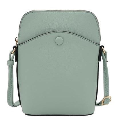 Small Crossbody Bag with Gold Hardware, Mini Shoulder Purse with Adjustable Strap - color: Mint