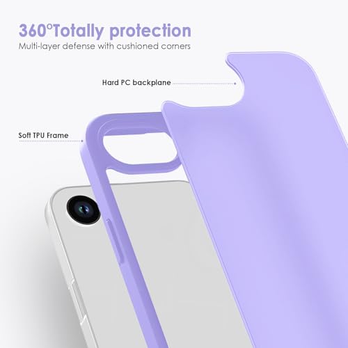 TENOC Phone Case Compatible with iPhone SE (2nd 2020 and 3rd 2022 Generation) & iPhone 7 & iPhone 8, Light Purple Case Translucent Protective Bumper Matte Hard Back Cover for 4.7 Inch - color: Light Purple, size: iPhone 7/8/SE