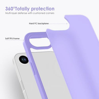 TENOC Phone Case Compatible with iPhone SE (2nd 2020 and 3rd 2022 Generation) & iPhone 7 & iPhone 8, Light Purple Case Translucent Protective Bumper Matte Hard Back Cover for 4.7 Inch - color: Light Purple, size: iPhone 7/8/SE