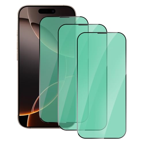 3 Pack Anti-Blue Light Screen Protector for iPhone 16 Pro - size: iPhone 16 Pro