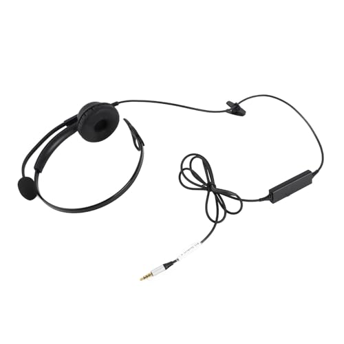 SUNGOOYUE Single Ear Headset, Comfortable Lightweight Noise Canceling Wired Headset with Mic for Call Center (Single 3.5mm Interface) - size: Single 3.5mm Interface