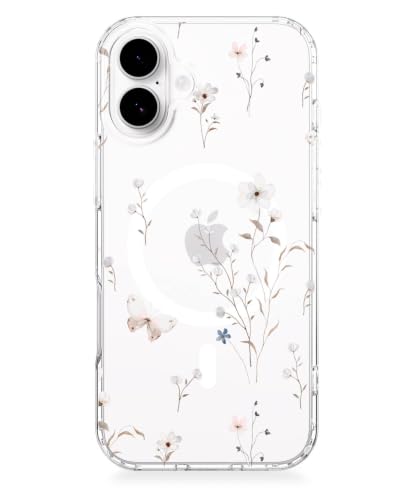 Feams for iPhone 16 Plus Case [Compatible with Magsafe] Slim Shockproof Protective Clear Phone Cover for iPhone 16 Plus 6.7" Women Girls, Meadow Floral - color: Meadow Floral, size: for iPhone 16 Plus (6.7 Inch)