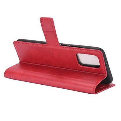 Flip Case for Samsung A03S Wallet PU Leather Magnetic Protective Cellphone Case for Samsung Galaxy A02S A025M A03S A037M Folio Book Cover with Stand (Red) - color: Red