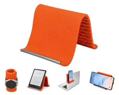 Silicone Phone Holder, 7.9In Flexible Bendable Phone Stand, Orange - color: Orange