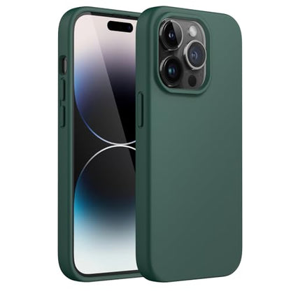 JETech Silicone Case for iPhone 14 Pro, Midnight Green | Silky Soft Touch, Shockproof Protection, Scratch Resistant, Microfiber Lining - color: Midnight Green, size: iPhone 14 Pro