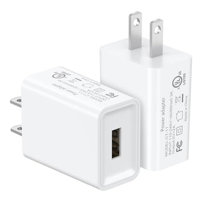 2 Pack 10W USB Charger Block, Fast Charging Wall Charger Power Adapter Brick Cube for iPhone 14 13 12 11 Pro Max SE XS XR X 8 7 6 6S Plus (White) - color: White