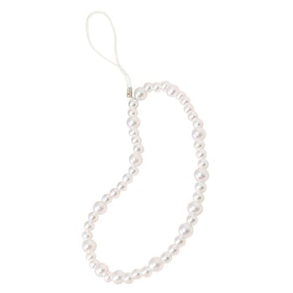 Beaded Phone Charm Lanyard Strap Girly Style Fixed Beads Pearl Lanyards - color: PH-fb-3