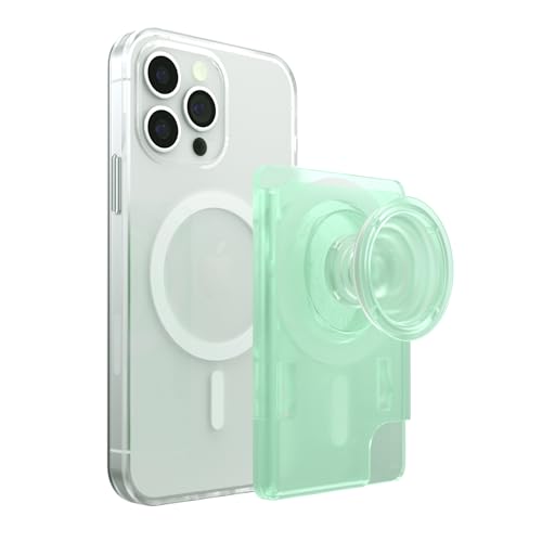On The Grip Multi Functional Magnetic Phone Wallet with Expanding Phone Grip Kickstand Compatible with Magsafe Including Adapter Ring Phone Card Holder (Mint)