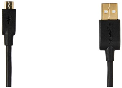 Amazon Basics USB-A to Micro USB Charging Cable, 480Mbps Data Transfer, Gold-Plated Plugs, Compatible with Android Phones and Tablets, 10 Foot, Black - size: 10 Feet, style: 1 Pack