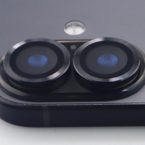 for iPhone 17 Camera Lens Protector Metal Tempered Glass Screen Accessories Cover (Black) - color: Black