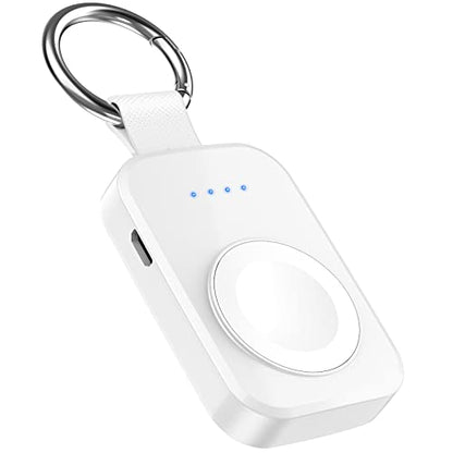Portable Wireless Charger for Apple Watch Travel Magnetic iWatch Power Bank - color: White