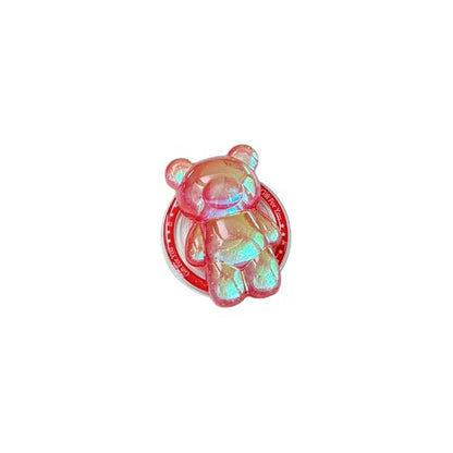Magnetic 3D Bear Phone Grip Stand, MagSafe Compatible — Cherry Red - color: Cherry Red