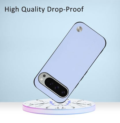 Case for Google Pixel 9 / Google Pixel 9 Pro, Anti-Fingerprint Faux Leather Back + Soft TPU Shockproof Durable Edges, Anti-Scratch Slim Fit Camera Protective Cover Phone Case (Gray) - color: Gray, size: Google Pixel 9/9 Pro
