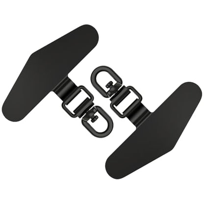 TENOC 360 Rotation Metal Phone Tether Tab, 2Pcs, Black - color: 360° Rotation-black