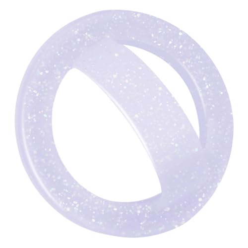 Magnetic Silicone Ring Grip Phone Holder, Rotating Finger Loop Ring Grip Holder, Soft and Portable, Strong Magnetic Attraction, Compatible with Magsafe Phone Case (Sparkle Purple) - color: Sparkle Purple