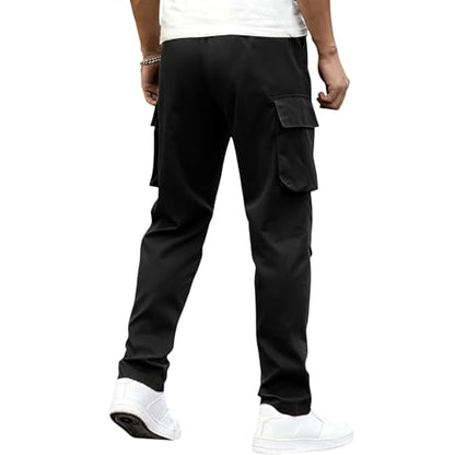 Men Cargo Pants Ripstop Heavy Duty Tactical Waterproof Deep Pockets Casual Beach Construction Tactical Pants for Men - color: A Black, size: Small