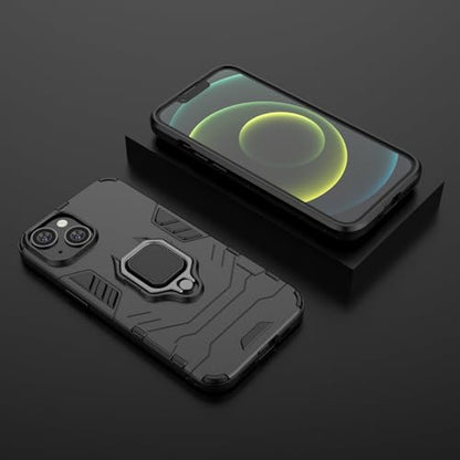 Max Power Digital Magnet Case for iPhone 15 Shockproof Hard Phone Cover with Grip, Metal Ring Kickstand Bumper Shell [Compatible with Magnetic Car Mount] (Black) - size: iPhone 15