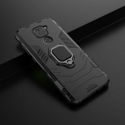 Max Power Digital Magnet Case for Xiaomi Redmi Note 9 Shockproof Hard Phone Cover with Grip, Metal Ring Kickstand Bumper Shell [Compatible with Magnetic Car Mount] (Black) - color: Black, size: Xiaomi Redmi Note 9