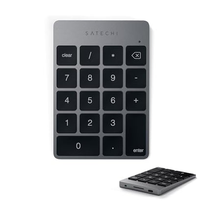 Satechi Slim Aluminum Bluetooth Keypad, USB-C Rechargeable, Space Gray - color: Space Gray, size: USB-C