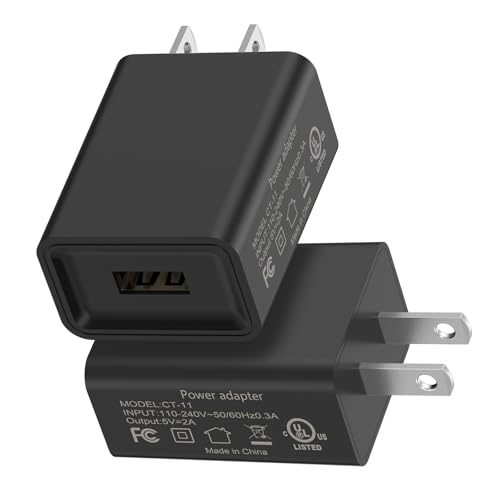 2 Pack 10W USB Charger Block, Fast Charging Wall Charger Power Adapter Brick Cube for iPhone 14 13 12 11 Pro Max SE XS XR X 8 7 6 6S Plus (Black) - color: Black