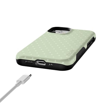 Casely iPhone 12 Mini Case | On the Dot | Green Polka Dot | Bold Protective Design | Compatible with MagSafe - color: On the Dot | Green Polka Dot, size: Iphone 12 Mini