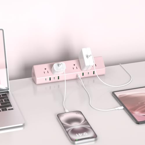 Jgstkcity Desk Clamp Power Strip USB C 45W,8 USB,10FT,Purple - color: Pink, size: 10 FT