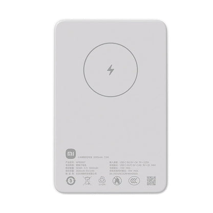 XIAOMI Magnetic Power Bank 5000mAh, 12mm Slim Portable Wired & Wireless Charger with 18W PD Fast Charging, Durable Mag-Safe Battery Pack for iPhone, Sumsung and Other Smart Phones - style: 5000mah Slim & Magnetic & Wireless
